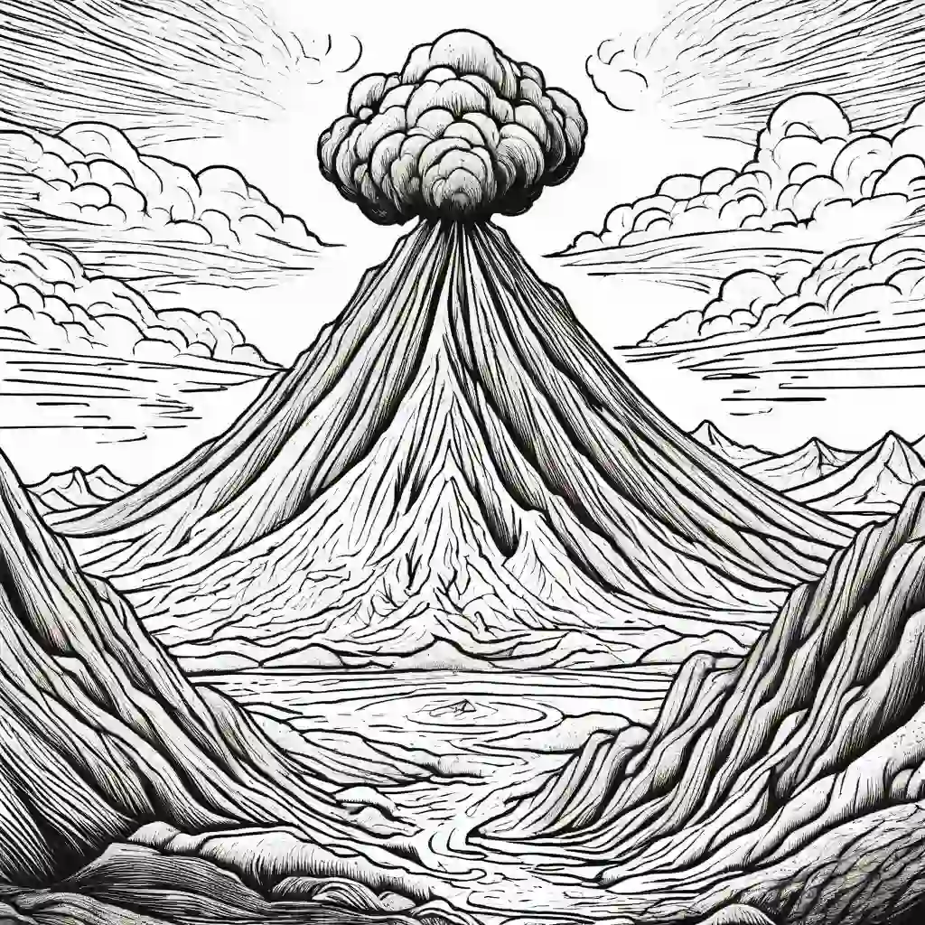 Volcanic Eruption coloring pages